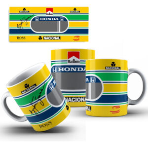 Caneca Capacete Ayrton Senna - Porcelana 325ml