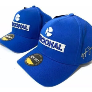 Boné Ayrton Senna Vintage Banco Nacional Azul Retrô Brasil