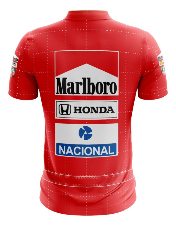 Camiseta Ayrton Senna Vermelha Camisa Formula 1 Corrida - Imagem 2